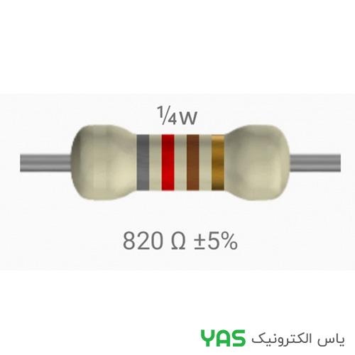 مقاومت 820 اهم 1/4 وات