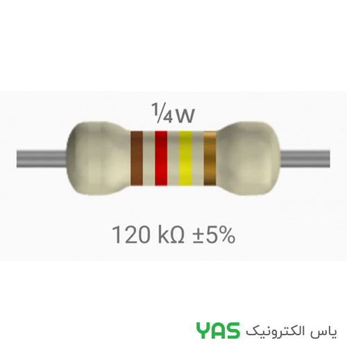 مقاومت 120K اهم 1/4 وات