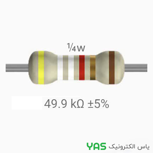 مقاومت 49.9K اهم 1/4 وات مقاومت 49.9K اهم 1/4 وات