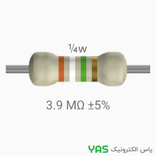 مقاومت 3.9M اهم 1/4 وات